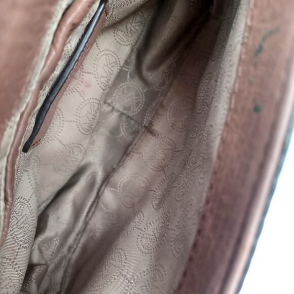 Michael Kors Taupe Pebbled Leather Chain Crossbody Bag | Neutral Designer Staple - Picture 9 of 11